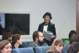 Isabel Celaá durante la rueda de prensa posterior al Consejo de Ministros