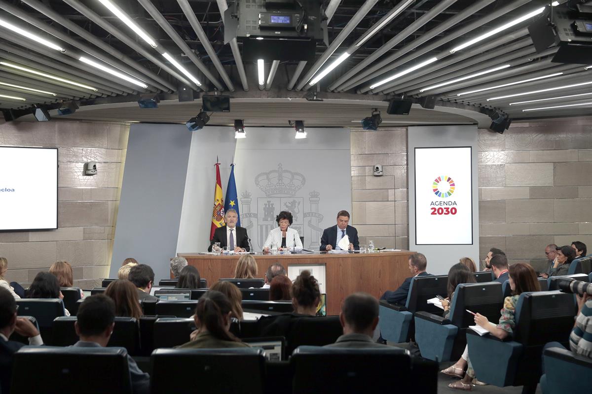 20/09/2019. Consejo de Ministros: Celaá, Planas y Marlaska. La ministra de Educación y Formación Profesional y portavoz del Gobierno en func...