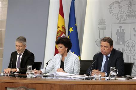 20/09/2019. Consejo de Ministros: Celaá, Planas y Marlaska. La ministra de Educación y Formación Profesional y portavoz del Gobierno en func...