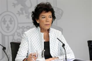 Isabel Celaá durante la rueda de prensa posterior al Consejo de Ministros