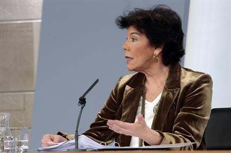 20/12/2019. Isabel Celaá durante la rueda de prensa del Consejo de Ministros. La ministra de Educación y Formación Profesional y portavoz de...