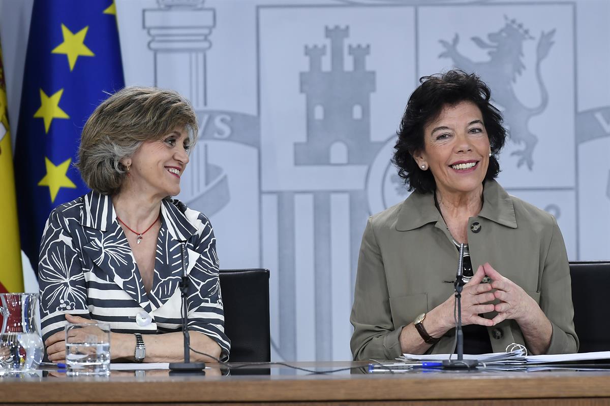 21/06/2019. Consejo de Ministros: Celaá y Carcedo. La ministra de Educación y Formación Profesional y portavoz del Gobierno en funciones, Is...