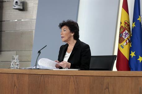 25/10/2019. Consejo de Ministros: Celaá. La ministra de Educación y Formación Profesional y portavoz del Gobierno en funciones, Isabel Celaá...