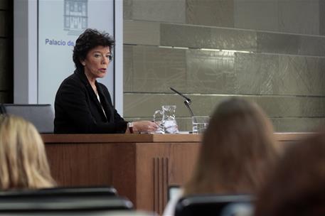 25/10/2019. Consejo de Ministros: Celaá. La ministra de Educación y Formación Profesional y portavoz del Gobierno en funciones, Isabel Celaá...