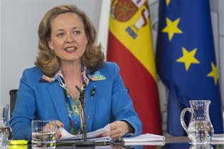 La ministra de Economía y Empresa, Nadia Calviño, durante la rueda de prensa posterior al Consejo de Ministros