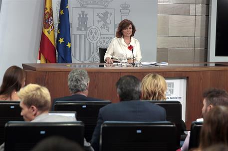 26/07/2019. Consejo de Ministros: Carmen Calvo. La vicepresidenta del Gobierno, ministra de la Presidencia, Relaciones con las Cortes e Igua...