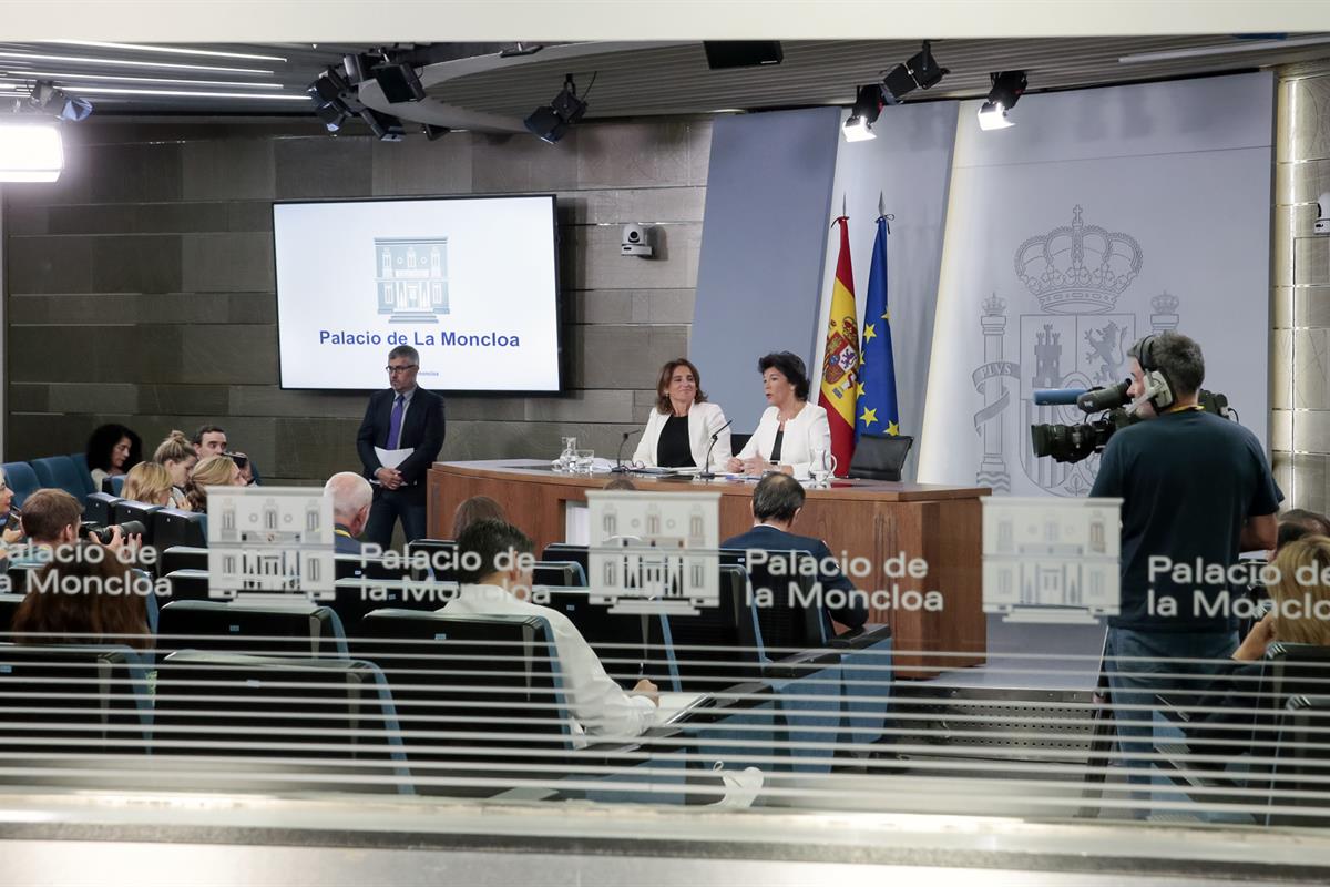 27/09/2019. Consejo de Ministros: Celaá y Ribera. La ministra de Educación y Formación Profesional y portavoz del Gobierno en funciones, Isa...