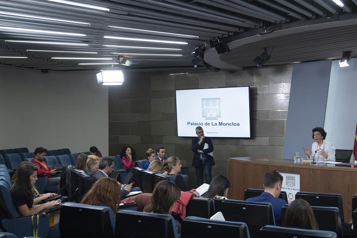30/04/2019. Consejo de ministros: Celaá. La ministra de Educación y Formación Profesional y portavoz del Gobierno en funciones, Isabel Celaá...