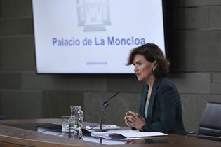 Carmen Calvo tras el Consejo de Ministros