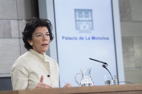 10/05/2019. Consejo de Ministros: Celaá. La ministra de Educación y Formación Profesional y portavoz del Gobierno en funciones, Isabel Celaá...