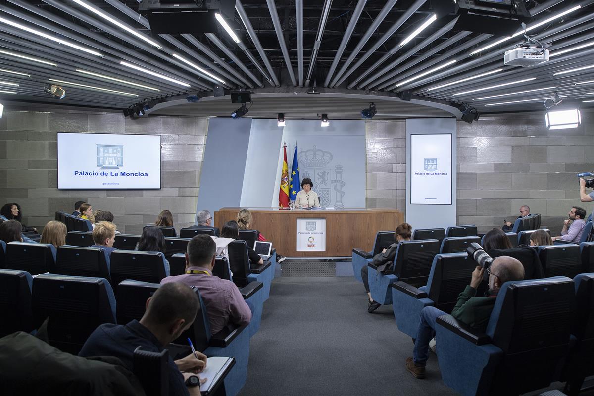 10/05/2019. Consejo de Ministros: Celaá. La ministra de Educación y Formación Profesional y portavoz del Gobierno en funciones, Isabel Celaá...