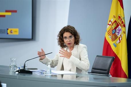 1/09/2020. Consejo de Ministros: María Jesús Montero. La ministra de Hacienda y portavoz del Gobierno, María Jesús Montero, contesta a las p...