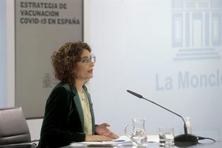 La ministra de Hacienda y portavoz del Gobierno, María Jesús Montero, durante la rueda de prensa