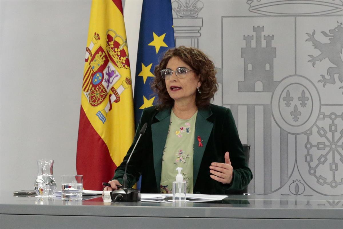 1/12/2020. Consejo de Ministros: María Jesús Montero. La ministra de Hacienda y portavoz del Gobierno, María Jesús Montero, durante su inter...