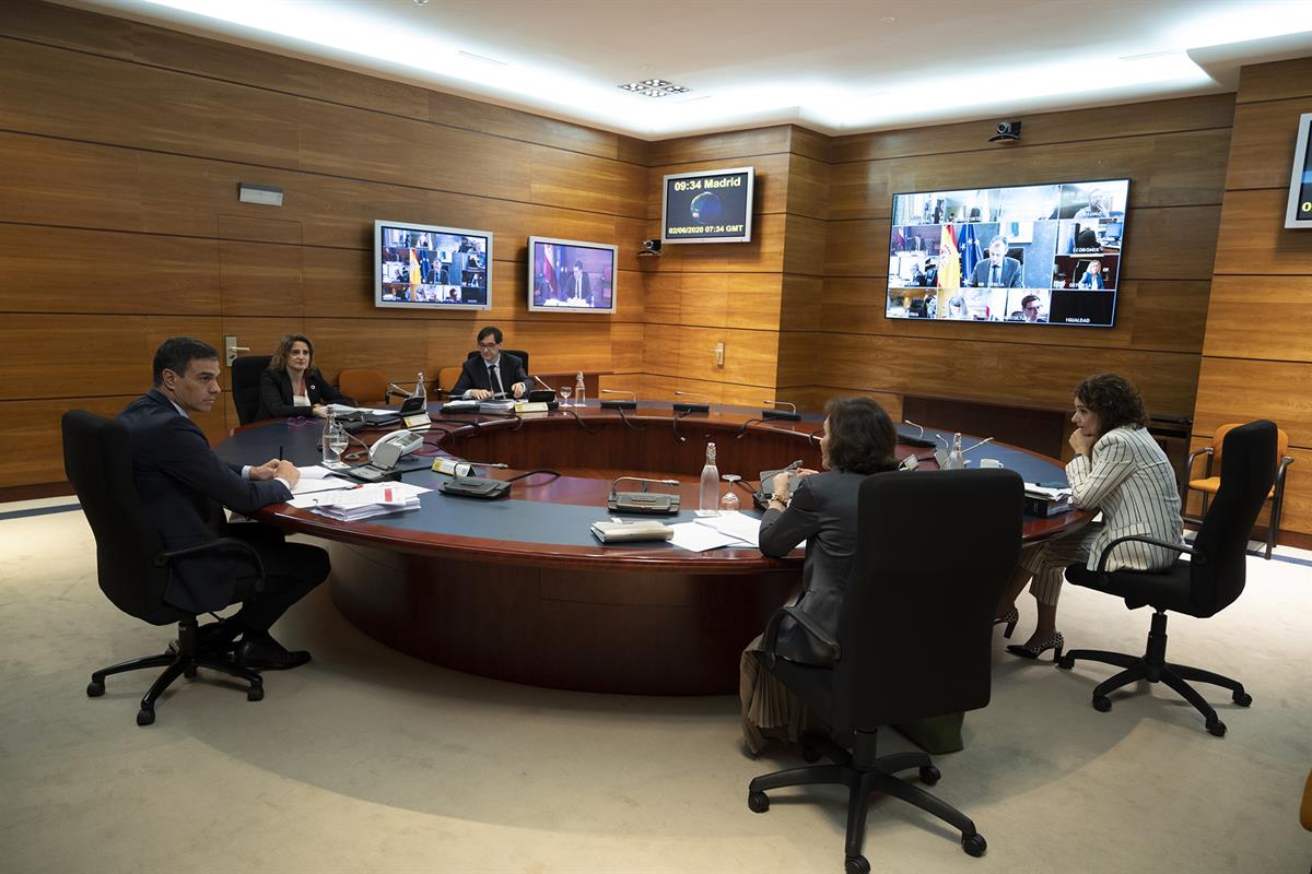 2/06/2020. Consejo de Ministros. El jefe del Ejecutivo, Pedro Sánchez, preside la reunión del Consejo de Ministros.