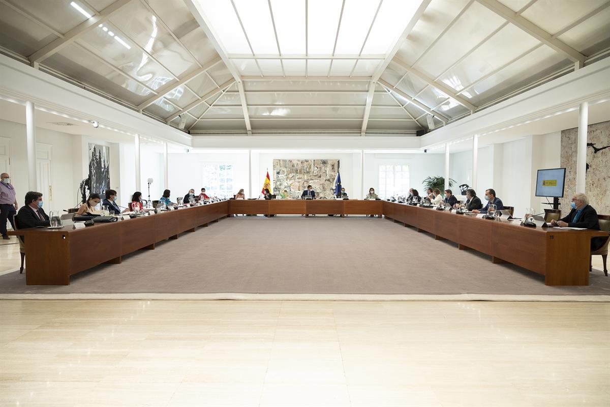 3/07/2020. Reunión del Consejo de Ministros: 3 de julio de 2020. El presidente del Gobierno, Pedro Sánchez, preside la reunión extrordinaria...
