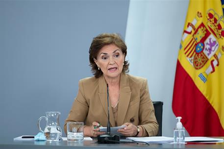 8/09/2020. Consejo de Ministros: Montero, Calvo y Duque. La vicepresidenta primera del Gobierno, ministra de la Presidencia, Relaciones con ...