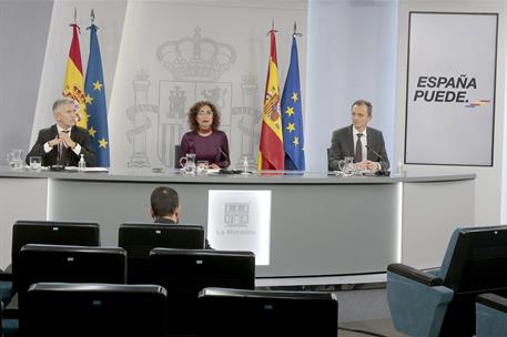 10/11/2020. Consejo de Ministros: Montero, Grande-Marlaska y Duque. La ministra de Hacienda y portavoz del Gobierno, María Jesús Montero, el...