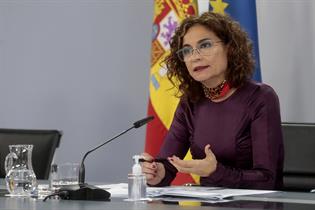 La ministra de Hacienda y portavoz del Gobierno, María Jesús Montero, durante su intervención
