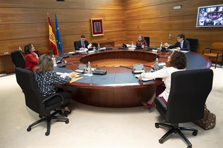 12/05/2020. Consejo de Ministros. El jefe del Ejecutivo, Pedro Sánchez, preside la reunión del Consejo de Ministros con carácter no presenci...