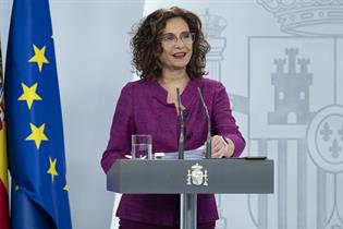 La portavoz del Gobierno, María Jesús Montero, durante la rueda de prensa posterior al Consejo de Ministros