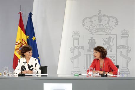 15/09/2020. Consejo de Ministros: María Jesús Montero y Carmen Calvo. La ministra de Hacienda y portavoz del Gobierno, María Jesús Montero, ...