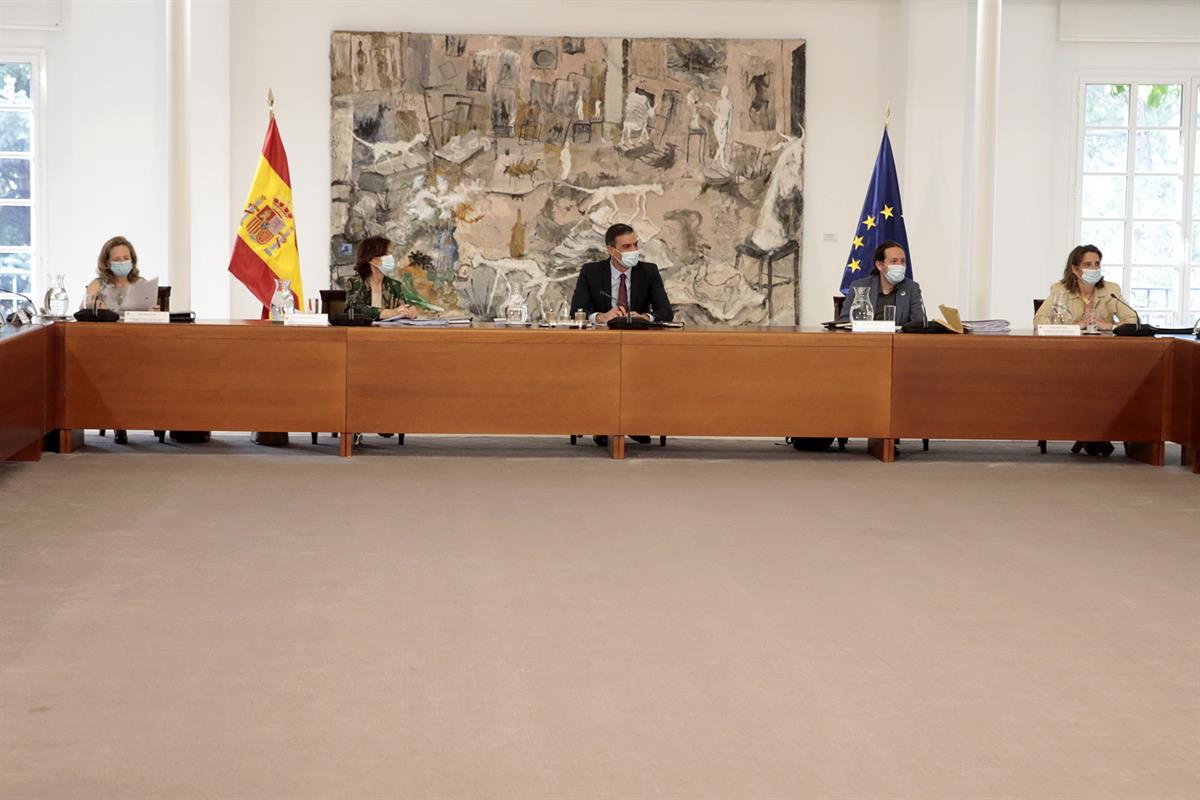 16/06/2020. Reunión del Consejo de Ministros: 16 de junio de 2020. El presidente del Gobierno, Pedro Sánchez, la vicepresidenta primera y mi...