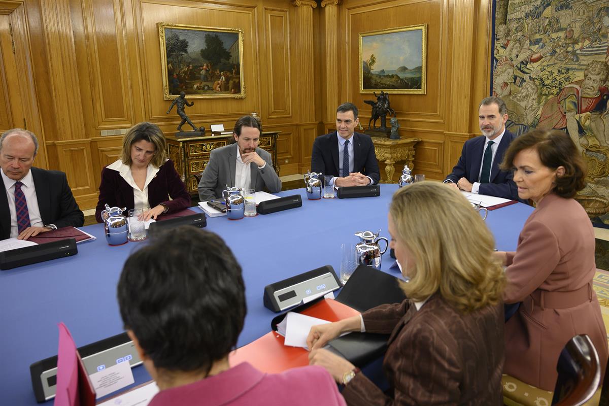 18/02/2020. Consejo de Ministros deliberativo presidido por S.M. el Rey. S.M. el Rey, Felipe VI, preside el Consejo de Ministros deliberativ...