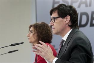 Salvador Illa y María Jesús Montero durante la rueda de prensa posterior al Consejo de Ministros