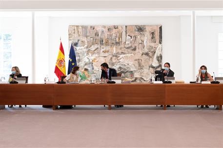 21/07/2020. Reunión del Consejo de Ministros. El presidente del Gobierno, Pedro Sánchez, la vicepresidenta primera y ministra de la Presiden...