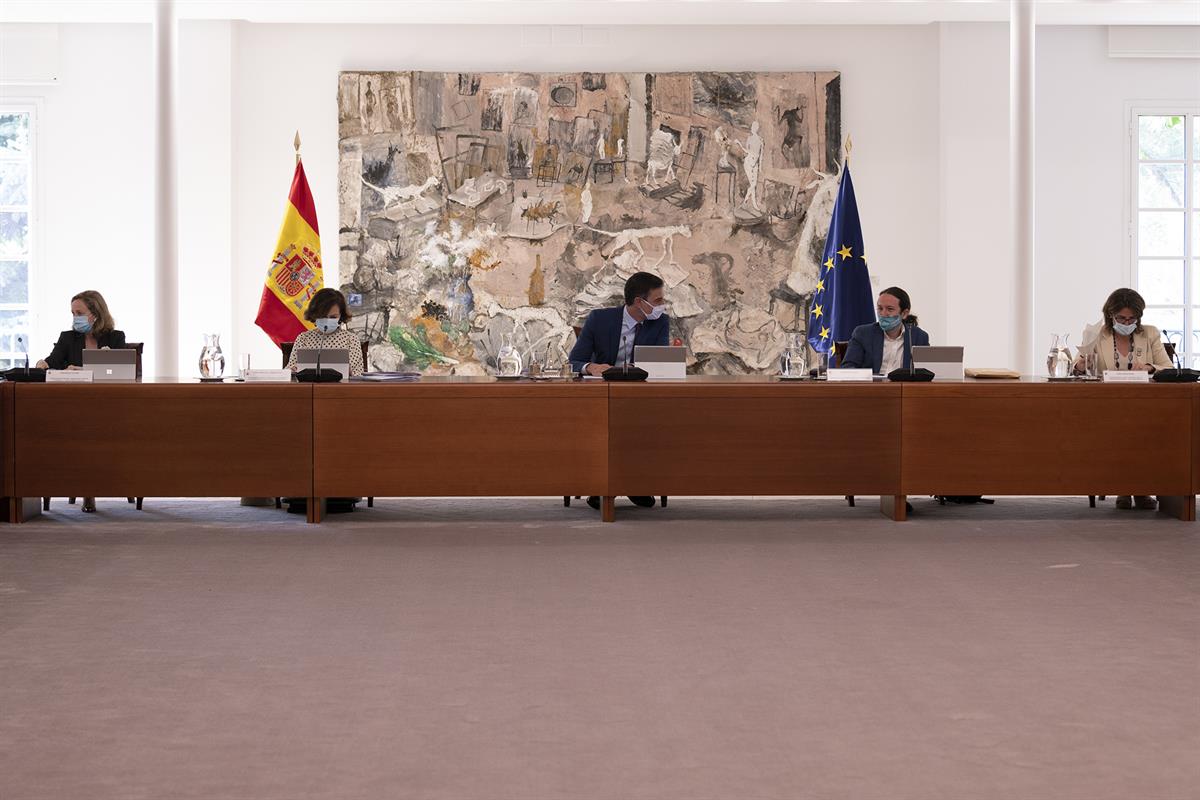 23/06/2020. Consejo de Ministros: reunión. El presidente del Gobierno, Pedro Sánchez, la vicepresidenta primera y ministra de la Presidencia...