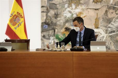25/08/2020. Reunión del Consejo de Ministros. El jefe del Ejecutivo, Pedro Sánchez, preside la reunión del Consejo de Ministros en La Moncloa.