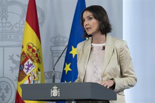 Reyes Maroto durante su intervención en la rueda de prensa posterior al Consejo de Ministros