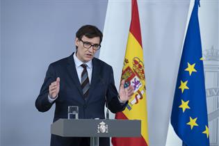 El ministro de Sanidad, Salvador Illa, durante su intervención