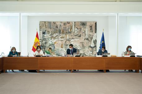 28/07/2020. Reunión del Consejo de Ministros. El presidente del Gobierno, Pedro Sánchez, la vicepresidenta primera y ministra de la Presiden...