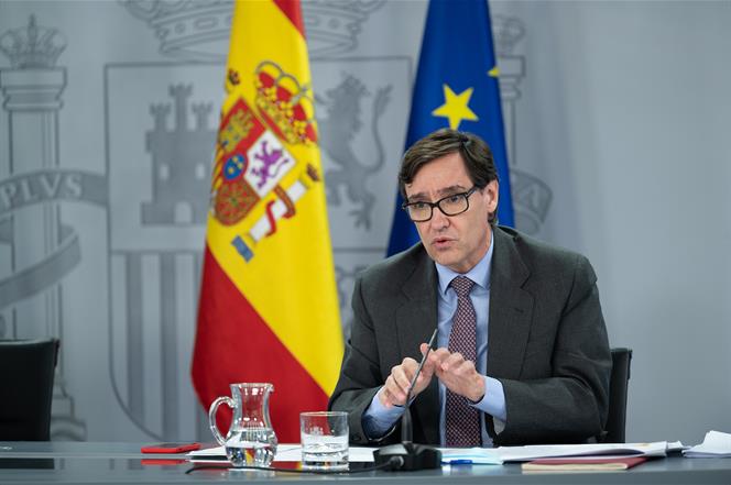 28/07/2020. Consejo de Ministros: Montero, Calviño e Illa. El ministro de Sanidad, Salvador Illa, durante su intervención en la rueda de pre...