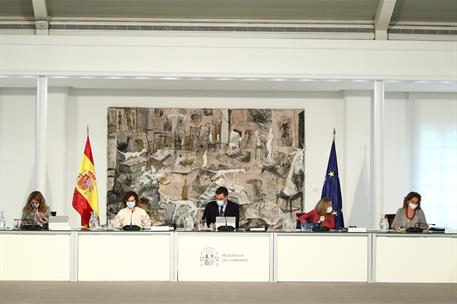 1/06/2021. Reunión del Consejo de Ministros. El presidente del Gobierno, Pedro Sánchez, la vicepresidenta primera y ministra de la Presidenc...