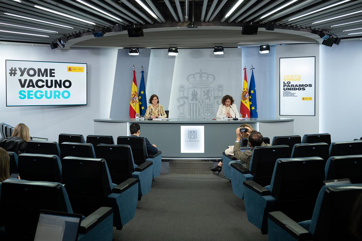 4/05/2021. Consejo de Ministros: María Jesús Montero y Carmen Calvo. La ministra de Hacienda y portavoz del Gobierno, María Jesús Montero, y...