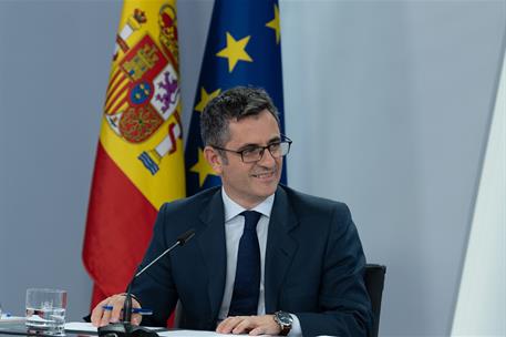 5/10/2021. Rueda de prensa posterior al Consejo de Ministros: Isabel Rodríguez y Félix Bolaños. El ministro de la Presidencia, Relaciones co...