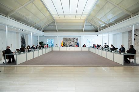 6/04/2021. Reunión del Consejo de Ministros. El presidente del Gobierno, Pedro Sánchez, preside la reunión del Consejo de Ministros, tras lo...