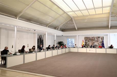 6/04/2021. Reunión del Consejo de Ministros. El presidente del Gobierno, Pedro Sánchez, preside la reunión del Consejo de Ministros, tras lo...