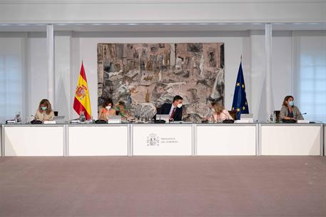6/07/2021. Reunión del Consejo de Ministros. El presidente del Gobierno, Pedro Sánchez, la vicepresidenta primera y ministra de la Presidenc...