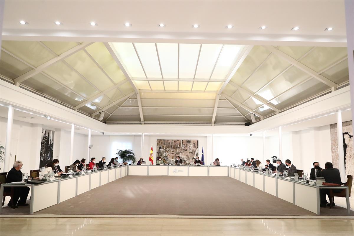 12/01/2021. Reunión del Consejo de Ministros. El presidente del Gobierno, Pedro Sánchez, preside la reunión del Consejo de Ministros.