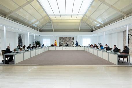 13/04/2021. Reunión del Consejo de Ministros. El presidente del Gobierno, Pedro Sánchez, preside la reunión del Consejo de Ministros.