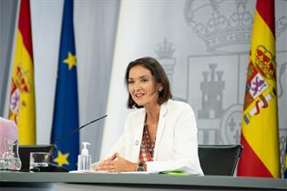 Reyes Maroto durante la rueda de prensa posterior al Consejo de Ministros