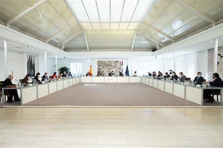 16/02/2021. Reunión del Consejo de Ministros. El presidente del Gobierno, Pedro Sánchez, preside la reunión del Consejo de Ministros.