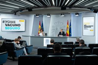 María Jesús Montero y Fernando Grande Marlaska durante la rueda de prensa posterior al Consejo de Ministros