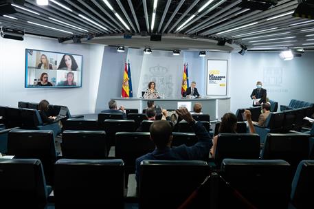 18/05/2021. Rueda de prensa posterior al Consejo de Ministros: María Jesús Montero y Fernando Grande-Marlaska. La ministra de Hacienda y por...