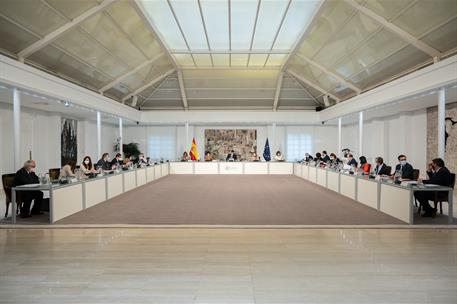 20/04/2021. Reunión del Consejo de Ministros. El presidente del Gobierno, Pedro Sánchez, preside la reunión del Consejo de Ministros.