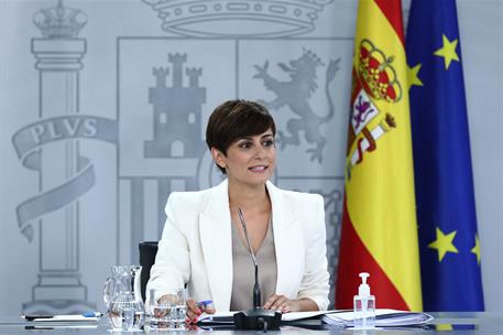 20/07/2021. Rueda de prensa posterior al Consejo de Ministros: Isabel Rodríguez. La ministra de Política Territorial y portavoz del Gobierno...